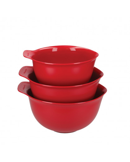 Conjunto 3 Tigelas Bowl de Plástico Vermelho KitchenAid