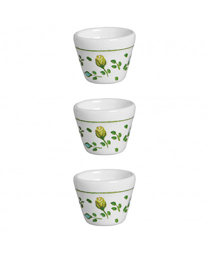 Conjunto de Mini Vasos de Cerâmica para Tempero Cerâmica Silveira Rose 6X5cm 3 peças