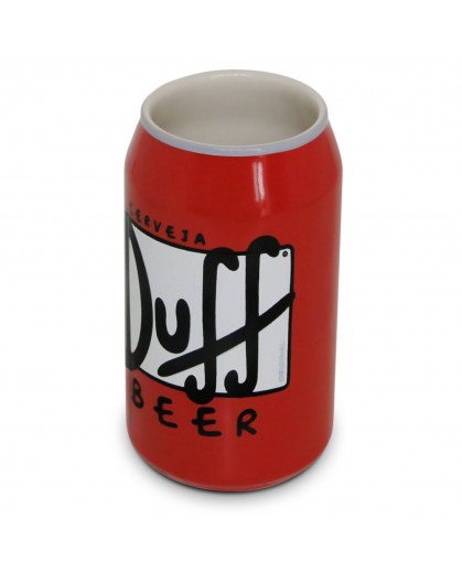 Copo Lata de Cerveja Duff Beer em Cerâmica Vermelha 330ml