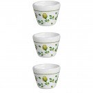 Conjunto de Mini Vasos de Cerâmica para Tempero Cerâmica Silveira Rose 6X5cm 3 peças