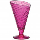 Taça de Vidro Rosa Formato Sorvete Casquinha