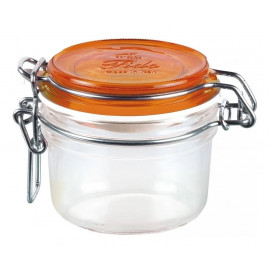 Pote de Vidro Hermético Fido Terrina Tampa Laranja Bormioli Rocco 125 ml