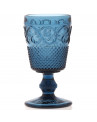 Taça Bico de Jaca Colonial em Vidro Azul 250ml