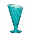 Taça de Vidro Para Sorvete Tipo Casquinha Bormioli Rocco Gelato 16x10cm Azul 280ML
