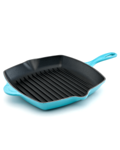 Grelha Quadrada 26cm Signature Azul Caribe Le Creuset 1