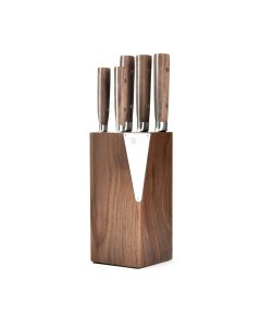 Bloco de Facas James.F Classic de Aço Inox e Madeira 6 Peças 1