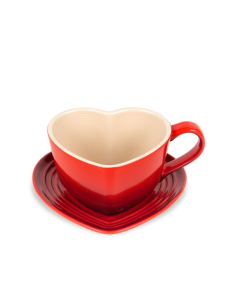 Caneca com Pires Coração Vermelho Le Creuset 1