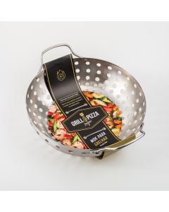 Panela Wok para Grelhar em churrasqueira em Aço Inox Prana 1