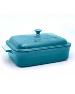 Travessa  Retangular Com Tampa Le Creuset Azul Caribe 32cm 1